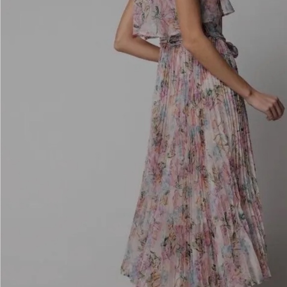 Anthropologie Easel Ruffle Chiffon Floral layered Tie Wrap Dress Size Large. NWT - Picture 7 of 15